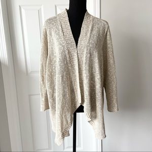 Eileen Fisher Linen Blend Oatmeal Colour Open Front Cardigan